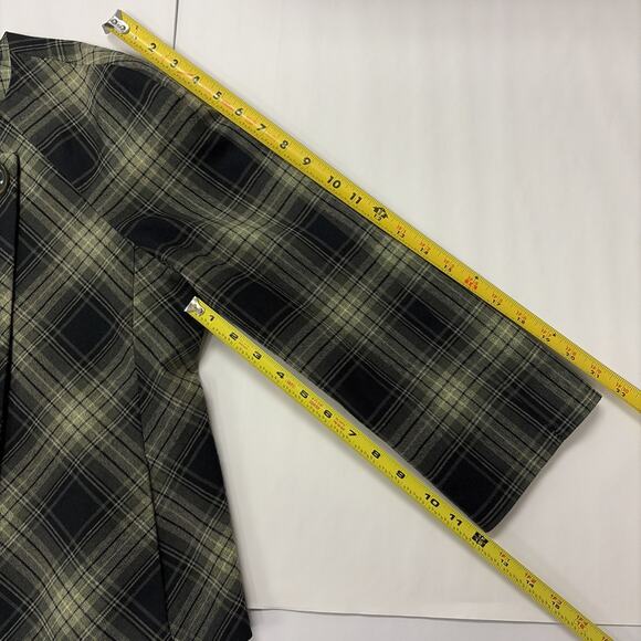 Signature by Larry Levine Jacket Women's Size 8 Olive & Black Plaid - Picture 6 of 8